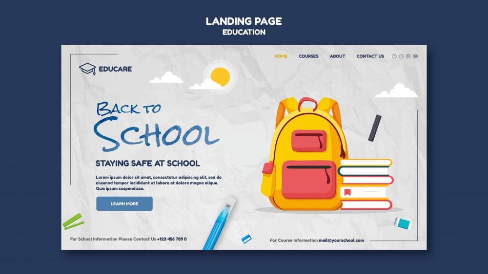 The Best WordPress Themes For Educators Bag And Books Back To School