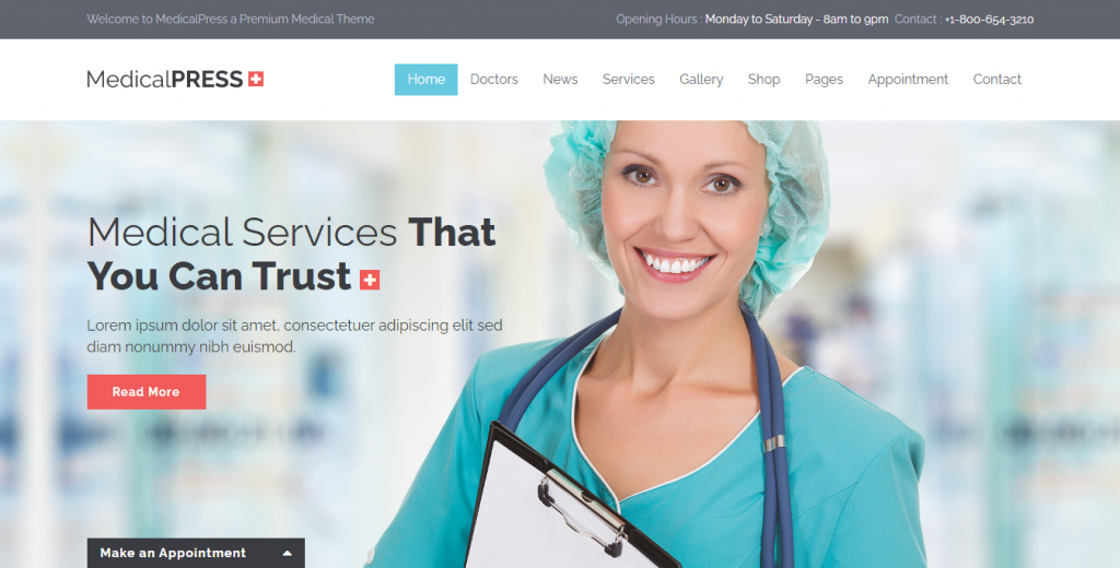 Medical Clinic WordPress Theme - MedicalPress