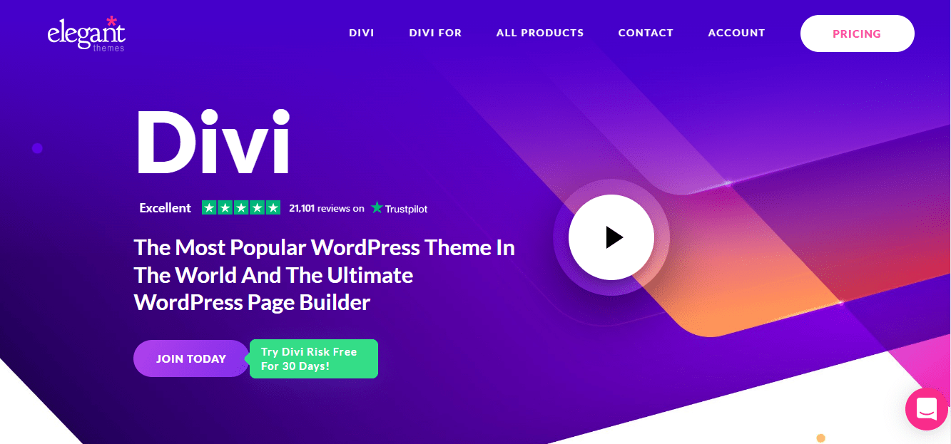 Divi, home property on websites