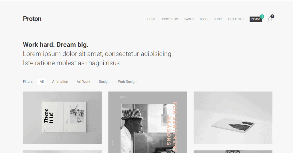 Minimalistic wordpress themes proton